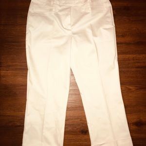 Cropped white dress pants